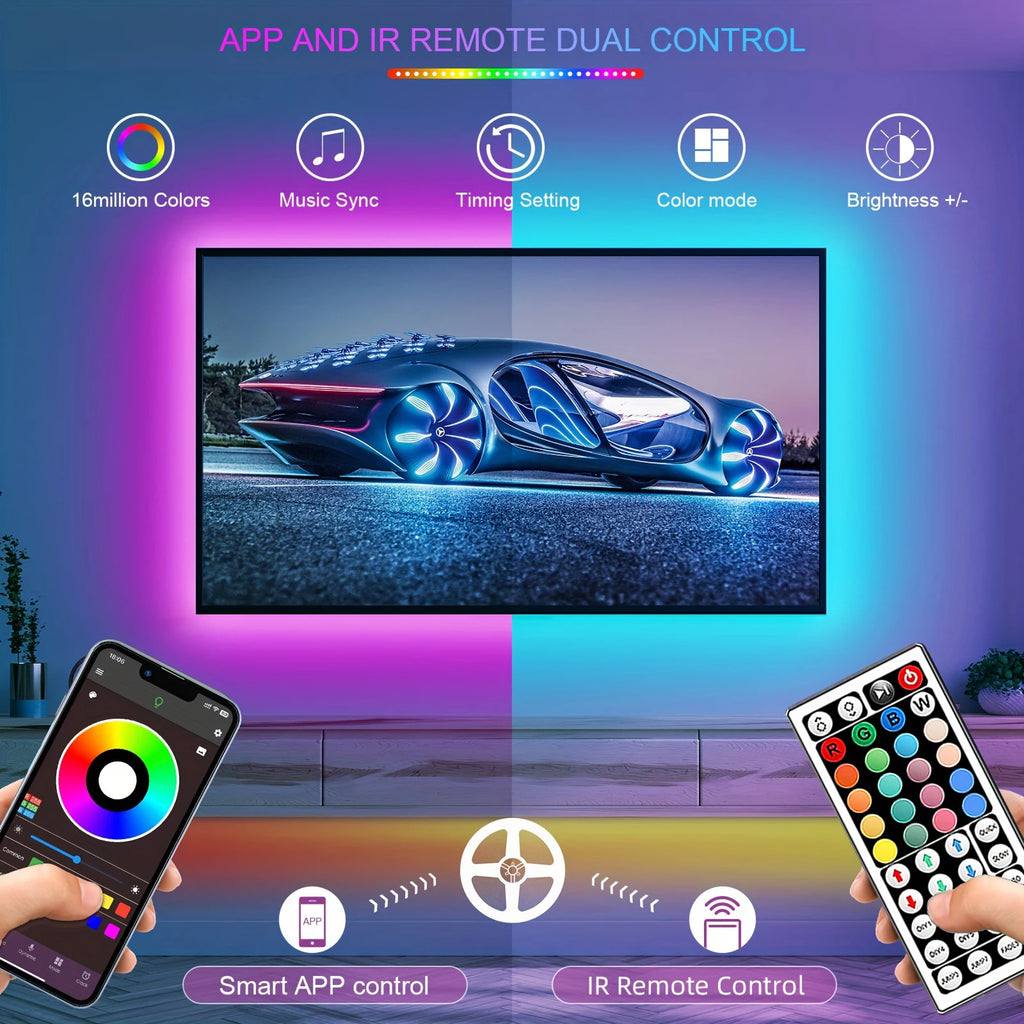 RGB LED Strip Verlichting 5m 10m 20m 30m - App Bediening Flexibele LED Tape voor Kamer Slaapkamer Decoratie