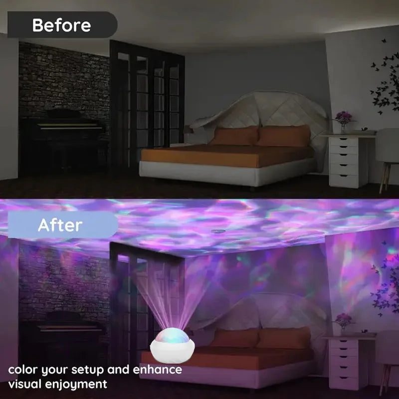Northern Light Projector RGB - 360° Aurora Projectie Lamp met Afstandsbediening USB