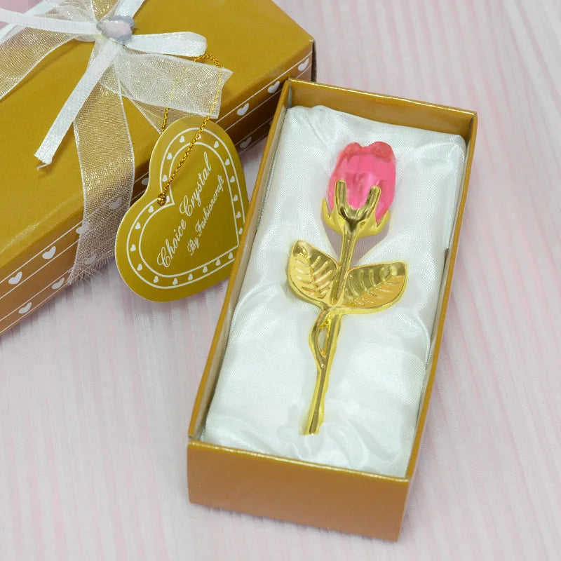 Kristallen Glazen Roos 10 Kleuren - Valentijnsdag Kerstmis Cadeau Souvenir Thuis Bruiloft Decoratie