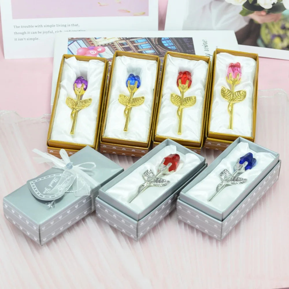 Kristallen Glazen Roos 10 Kleuren - Valentijnsdag Kerstmis Cadeau Souvenir Thuis Bruiloft Decoratie