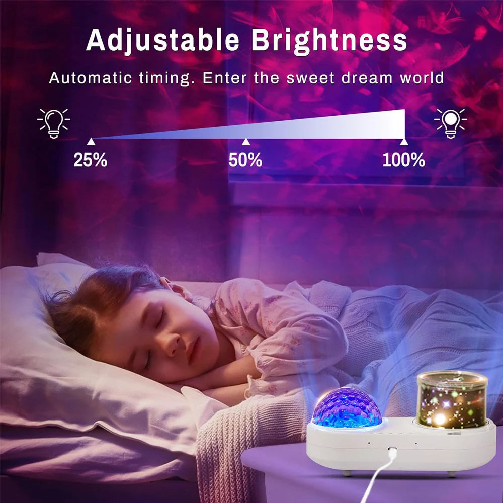 Ocean Wave Kwal Projector - 360° Roterende Nachtlampje voor Kinderkamer