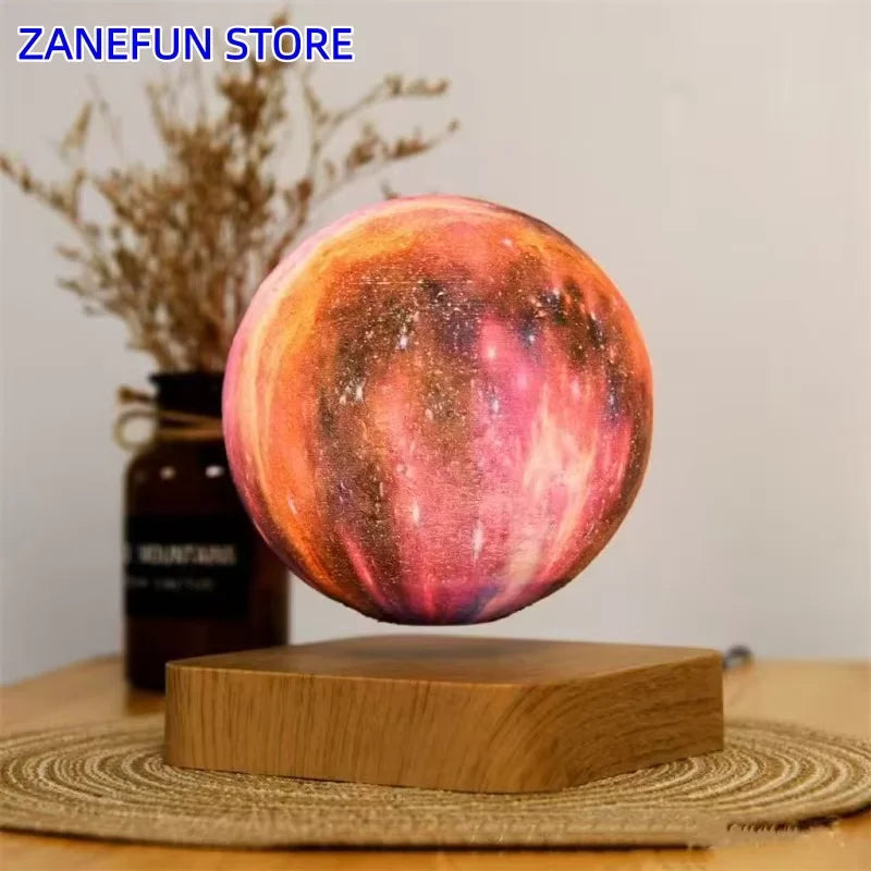 3D Painting Magnetic Levitating 14CM Moon Lamp Levit Floating Moon Light LED Smart Desk Lamp Office Home Decor Creative Gift