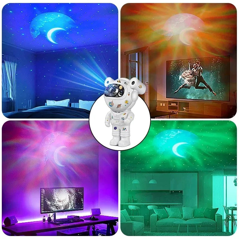 Kids Star DIY Projector - 360° Verstelbaar Astronaut Nebula Galaxy Nachtlampje met Afstandsbediening