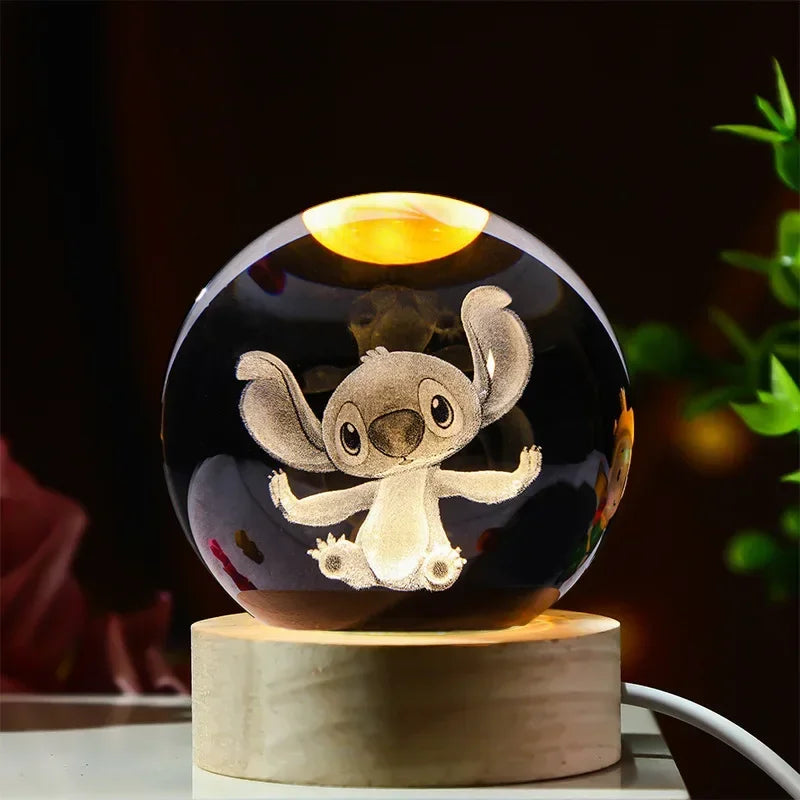 3D Stitch Kristallen Bol - Cartoon Maan Galaxy Planeet Globe Bureau Decoratie