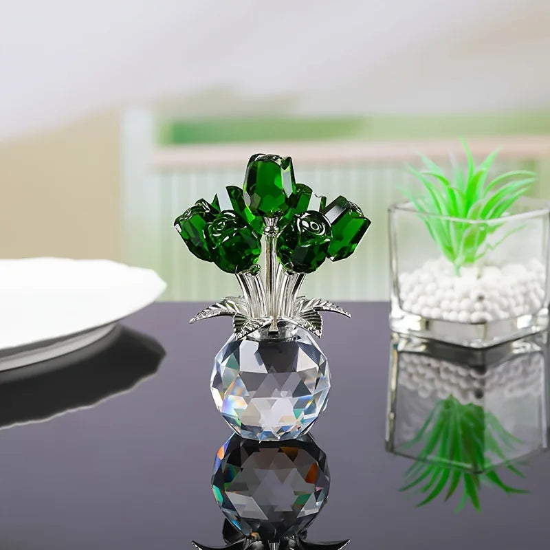 Eternal Rose Decorative Gift - Simulated Colored Crystal Rose Bundle, Suitable for Valentine's Day, Mother's Day & Anniversary