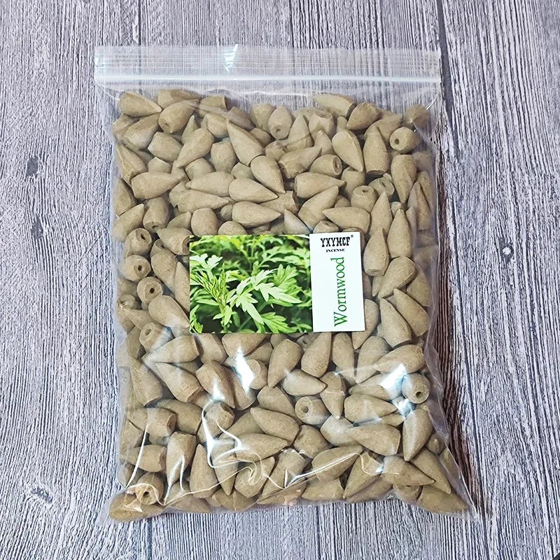 Natuurlijke Backflow Wierook Kegels 100g (60 Stuks) - Sandelhout Lavendel voor Reflux Wierook Brander Aromatherapie