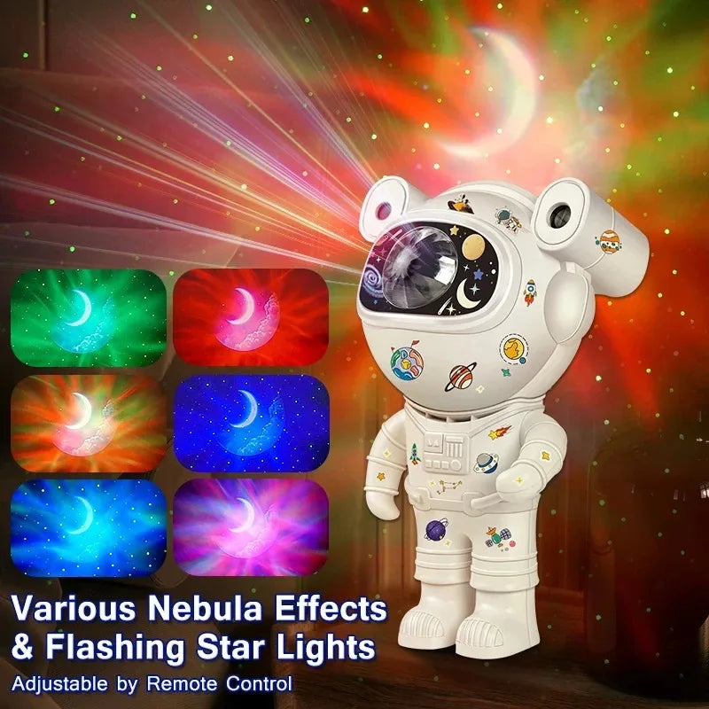 Kids Star DIY Projector - 360° Verstelbaar Astronaut Nebula Galaxy Nachtlampje met Afstandsbediening