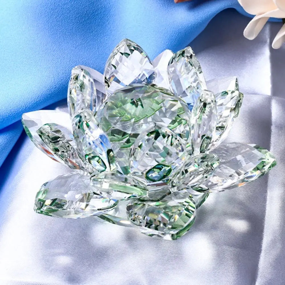 Feng Shui Kwarts Kristal Lotus Bloem - Glazen Presse-Papier Ornament Figuur Thuis Bruiloft Party Decoratie Cadeau