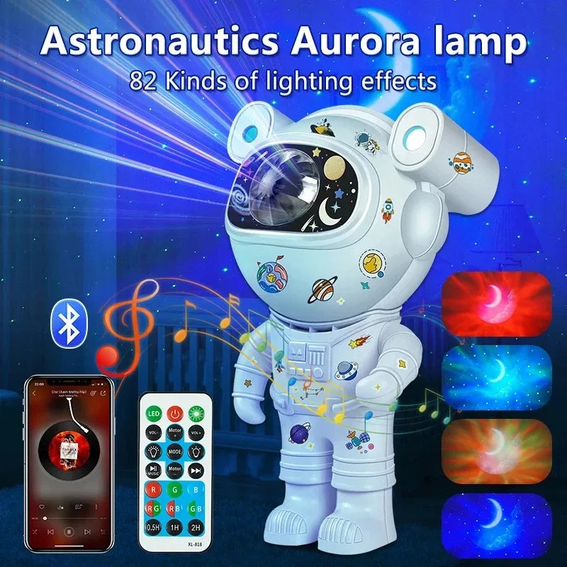 Kids Star DIY Projector - 360° Verstelbaar Astronaut Nebula Galaxy Nachtlampje met Afstandsbediening