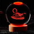 3D Schorpioen Kristallen Bol - Laser Gegraveerd Nachtlampje Kerst Halloween Decoratie