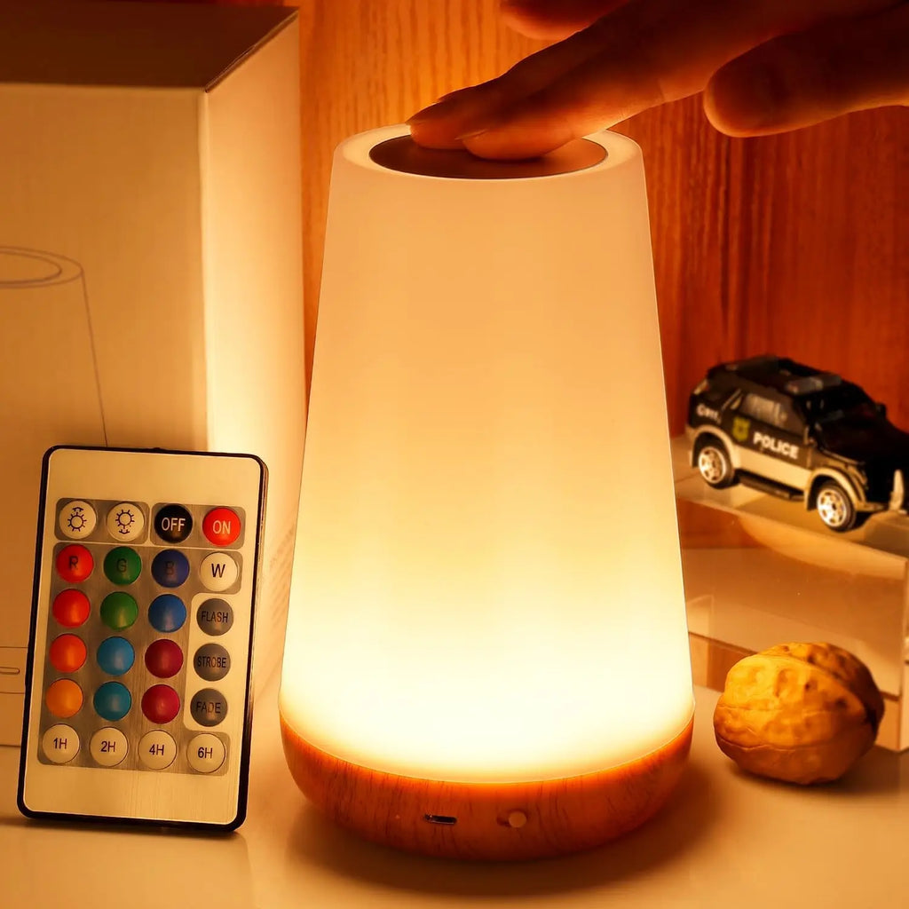 13 Kleuren Nachtlampje RGB - Oplaadbaar Tafellampje met Afstandsbediening en Touch