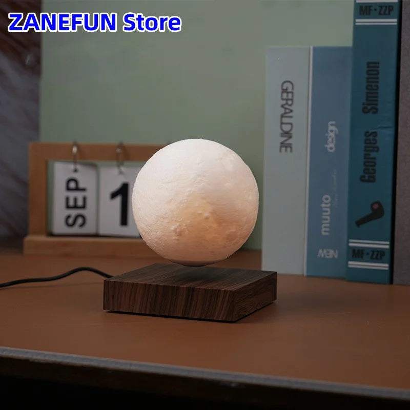 3D Painting Magnetic Levitating Moon Lamp Floating Moon Light LED Smart Desk Lamp Office Home Decor Creative Christmas Gift