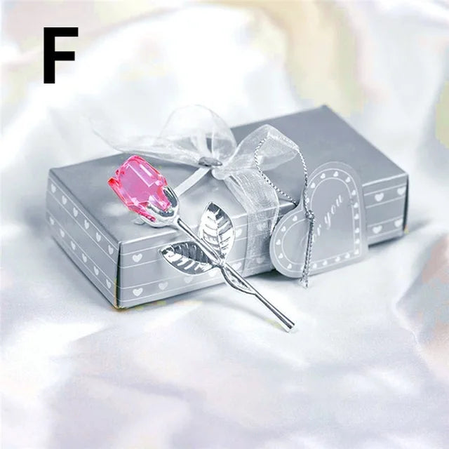 Kristallen Glazen Roos 6 Kleuren - Valentijnsdag Kerstmis Cadeau Souvenir Thuis Bruiloft Decoratie
