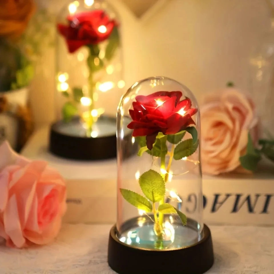 Eeuwige Roos Bloem Kleurrijk Lichtgevend Ornament - Cadeau voor Vrouwen Moeder Vriendin Vrouw Thuis Decoratie