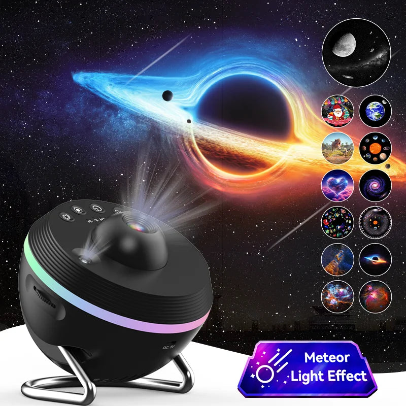 Galaxy Projector 12-in-1 met Meteor en 13 Ruimte Films - Planetarium Nachtlampje