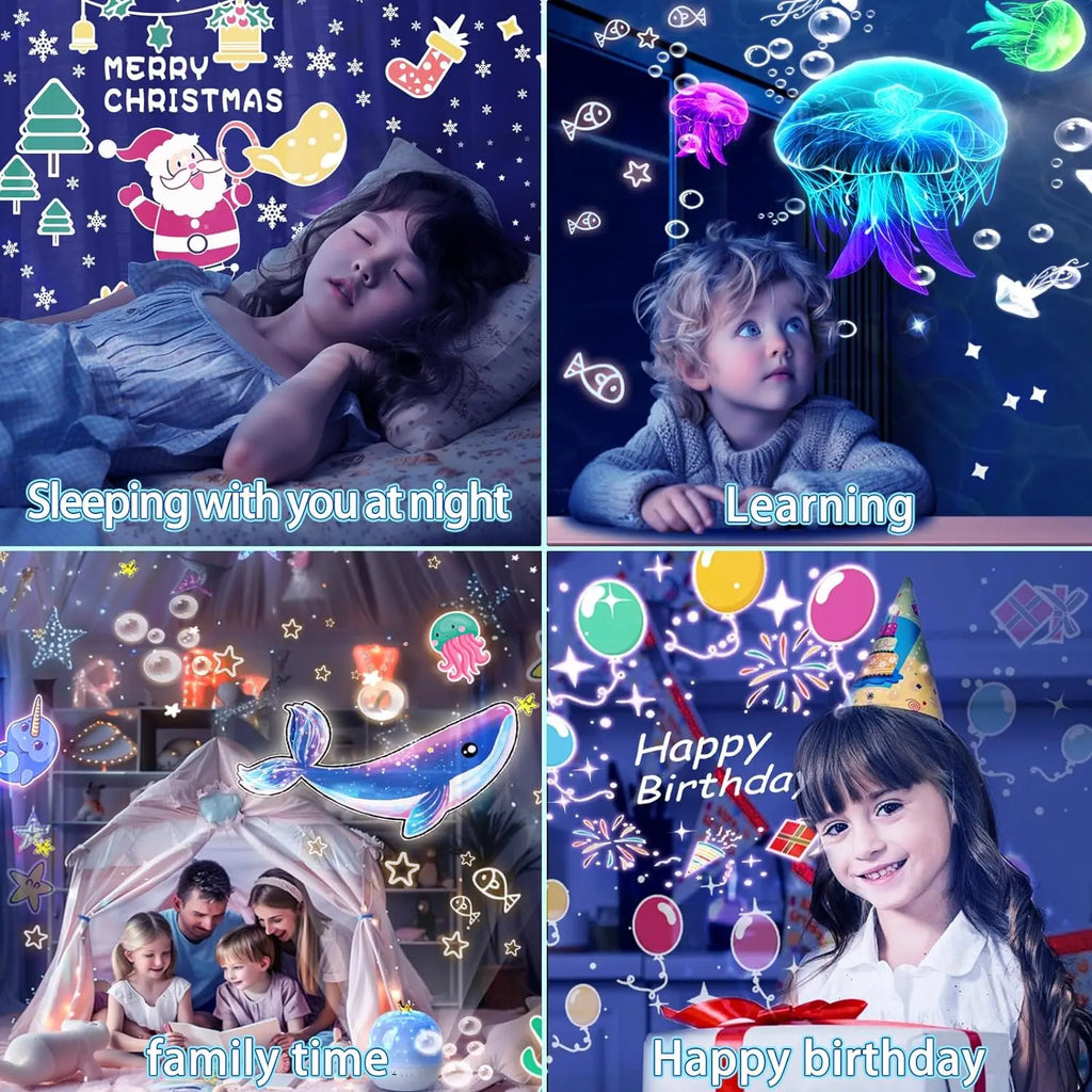 Galaxy Solar System Projector - 360° Roterende Planetarium met 21 Films voor Kinderkamer
