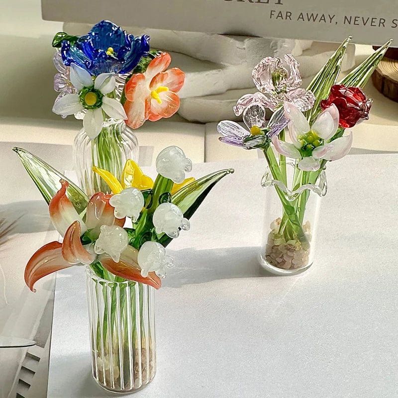 Tulp Glazen Ornament - Gesimuleerde Bloem Boeket Cadeau Healing Series Vriendin Lente Decoratie