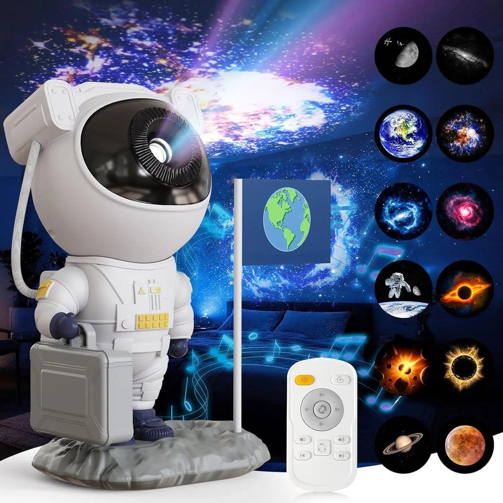 Astronaut Galaxy Projector met 12 Films - Planetarium Star Projector Bluetooth Speaker
