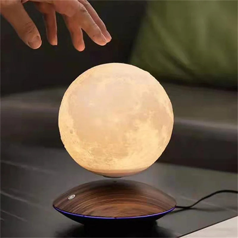 3D Painting Magnetic Levitating 14CM Moon Lamp Levit Floating Moon Light LED Smart Desk Lamp Office Home Decor Creative Gift