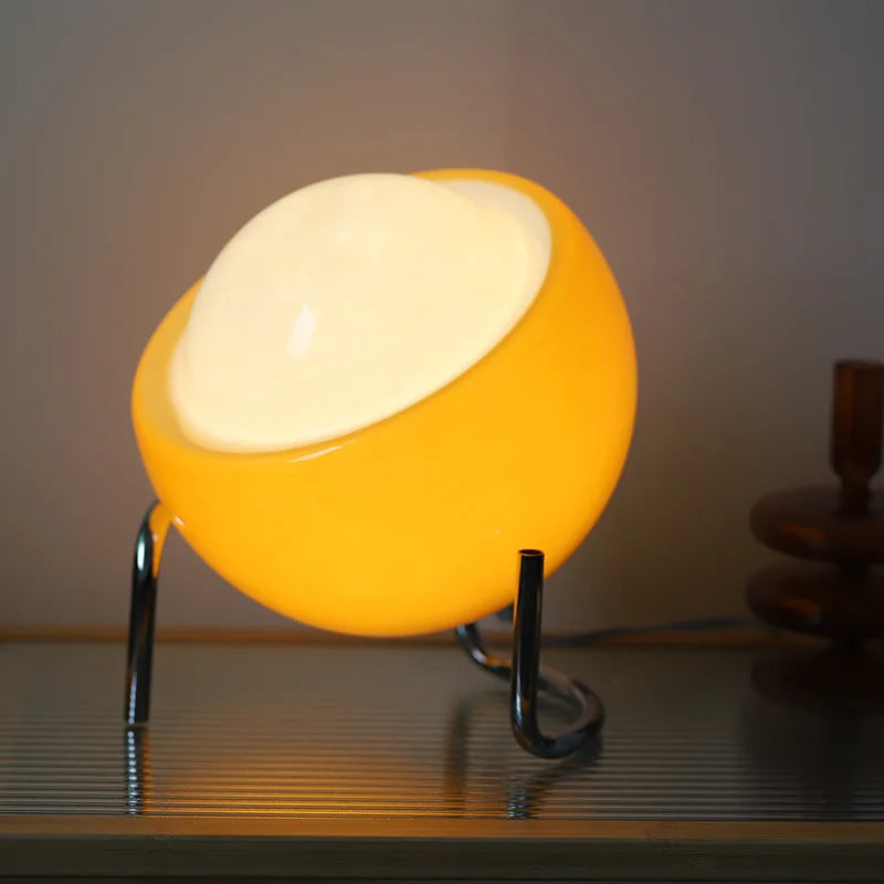 Medieval Bauhaus Tafellamp - Nordic LED Retro Nachtlampje met Glazen Design