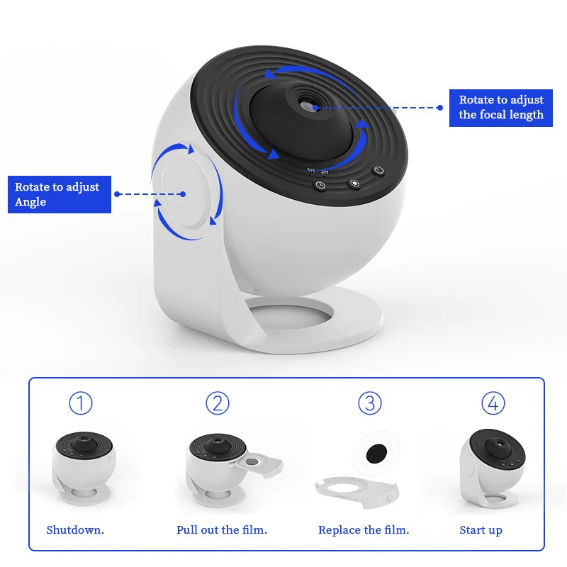 Galaxy Projector 360° - Sterrenhemel Planetarium Lamp voor Kinderkamer en Valentijn