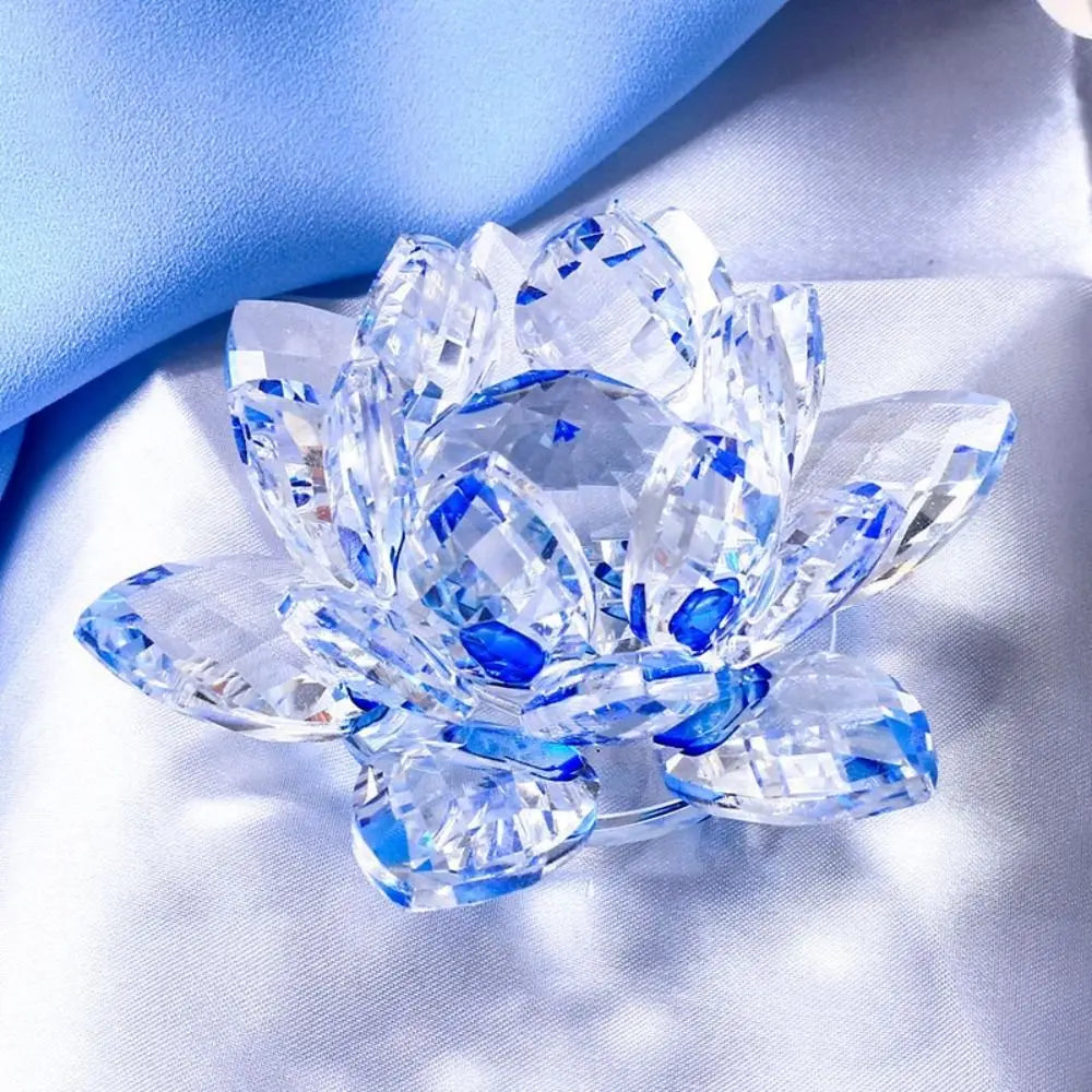 Feng Shui Kwarts Kristal Lotus Bloem - Glazen Presse-Papier Ornament Figuur Thuis Bruiloft Party Decoratie Cadeau