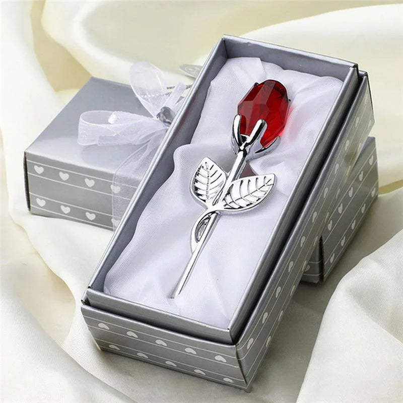 Kristallen Glazen Roos 6 Kleuren - Valentijnsdag Kerstmis Cadeau Souvenir Thuis Bruiloft Decoratie