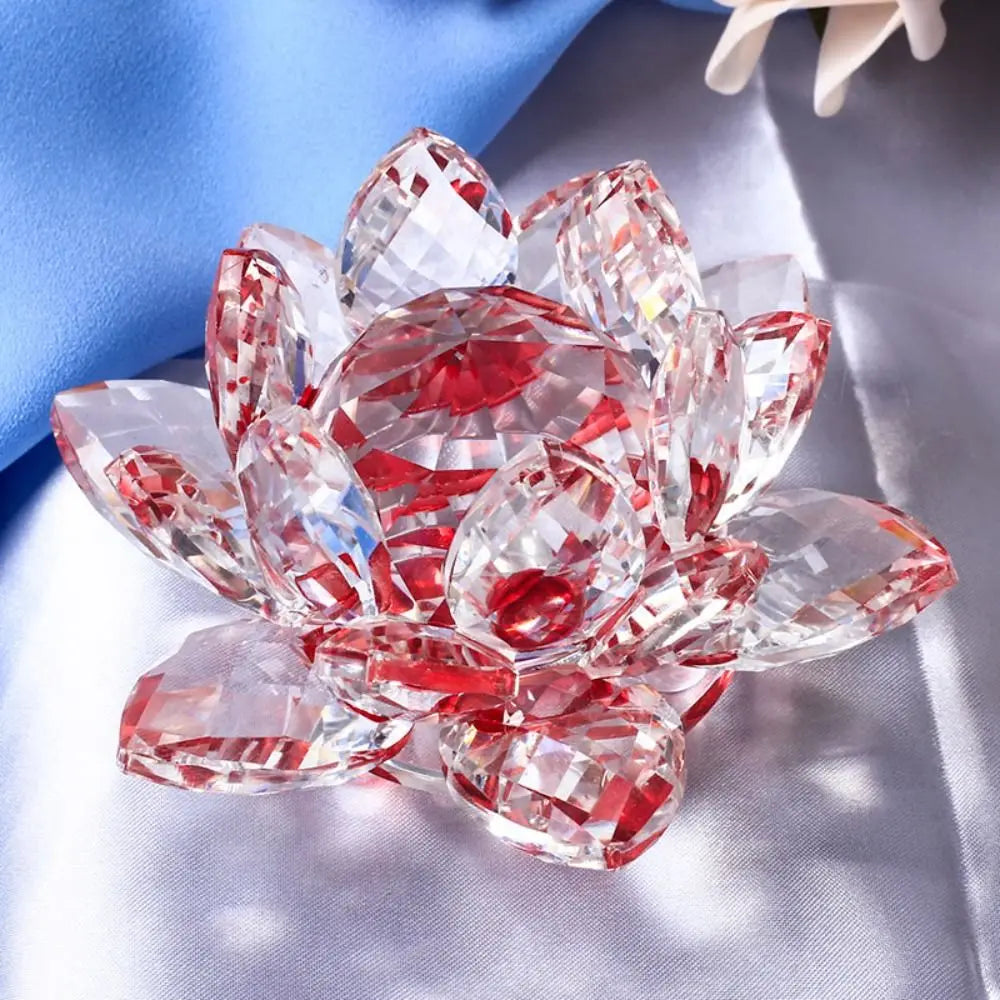 Feng Shui Kwarts Kristal Lotus Bloem - Glazen Presse-Papier Ornament Figuur Thuis Bruiloft Party Decoratie Cadeau