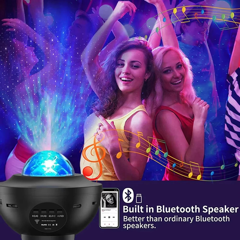 Starry Galaxy Projector met Ocean Wave en Muziek Speaker - Nachtlampje Slaapkamer
