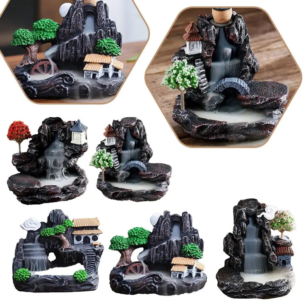 Wierook Brander Bergen Rivier Waterval - Backflow Aroma Rook Zen Houder Decoratie voor Thuis
