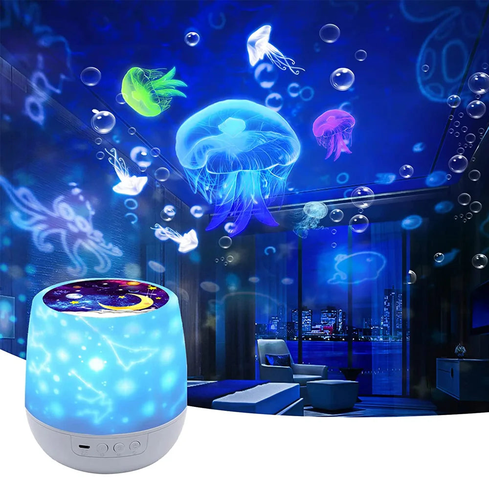 Ocean Wave Kwal Projector - 360° Roterende Nachtlampje voor Kinderkamer