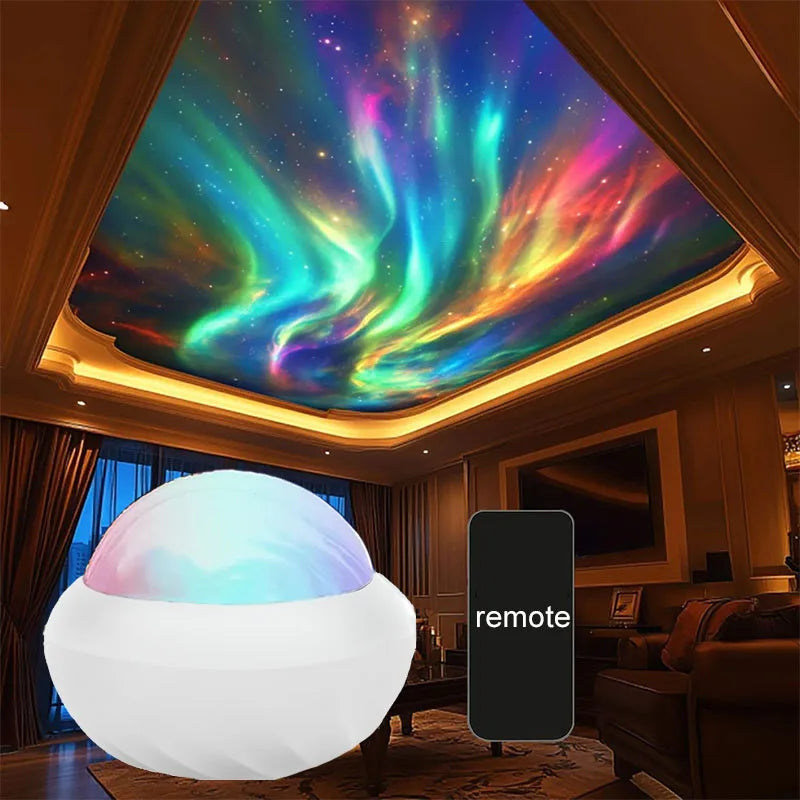 Northern Light Projector RGB - 360° Aurora Projectie Lamp met Afstandsbediening USB