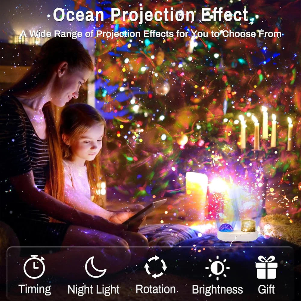 Ocean Wave Kwal Projector - 360° Roterende Nachtlampje voor Kinderkamer