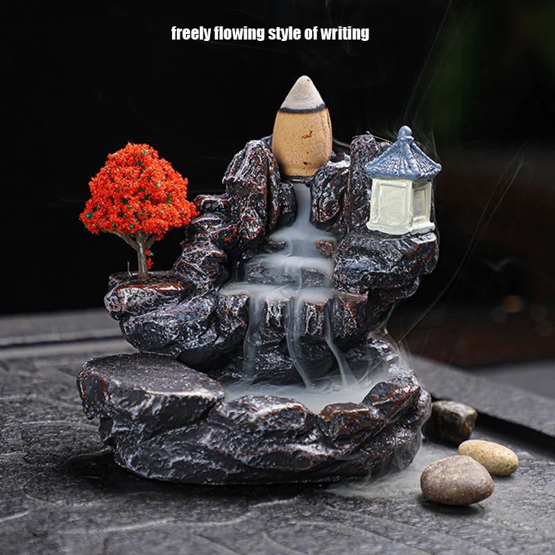 Backflow Wierook Houder Waterval - Wierookbrander Thuis Decoratie Aromatherapie met Wierook Kegels