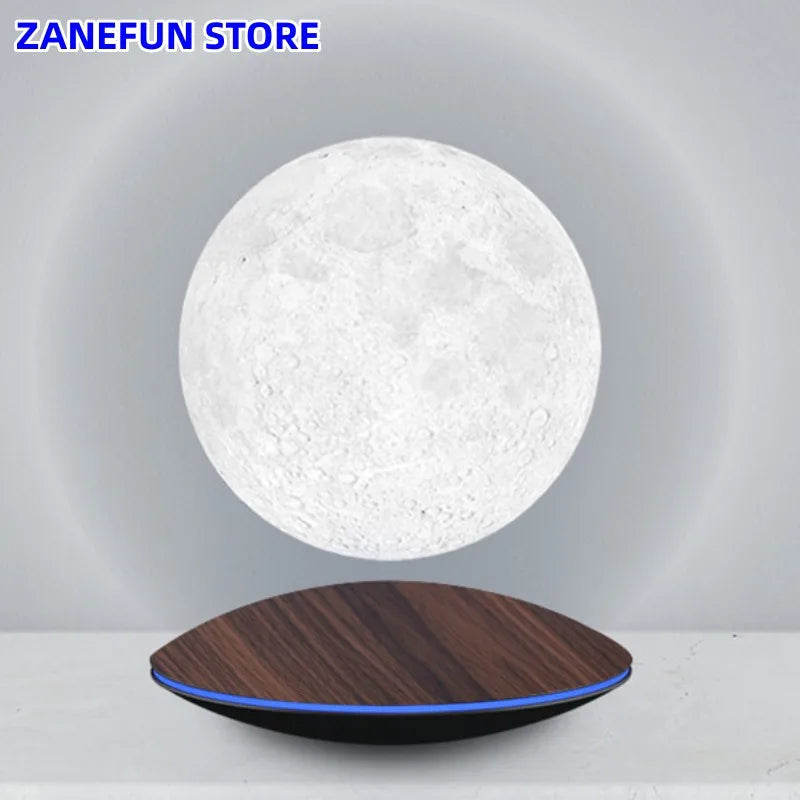 3D Painting Magnetic Levitating 14CM Moon Lamp Levit Floating Moon Light LED Smart Desk Lamp Office Home Decor Creative Gift