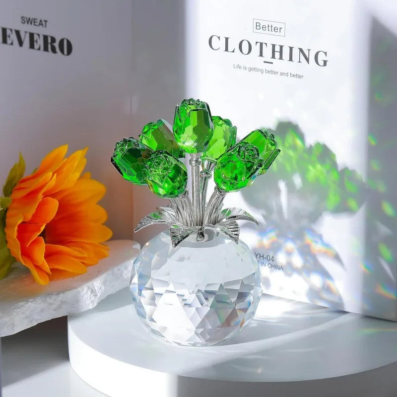 Eternal Rose Decorative Gift - Simulated Colored Crystal Rose Bundle, Suitable for Valentine's Day, Mother's Day & Anniversary