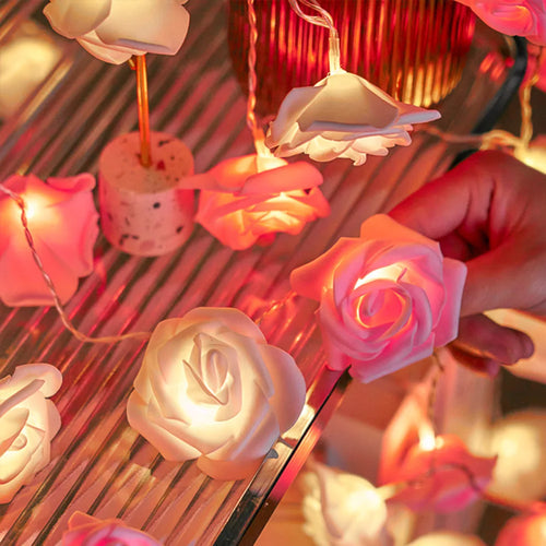 3M 20 LED Rose String Lights Battery Operated Flower Garland Fairy Lights Valentine Wedding Party Decoration Christmas Lights
