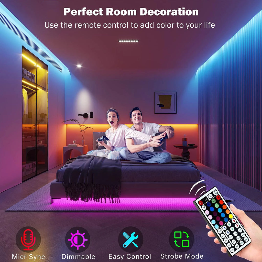 RGB LED Strip Verlichting 5m 10m 20m 30m - App Bediening Flexibele LED Tape voor Kamer Slaapkamer Decoratie