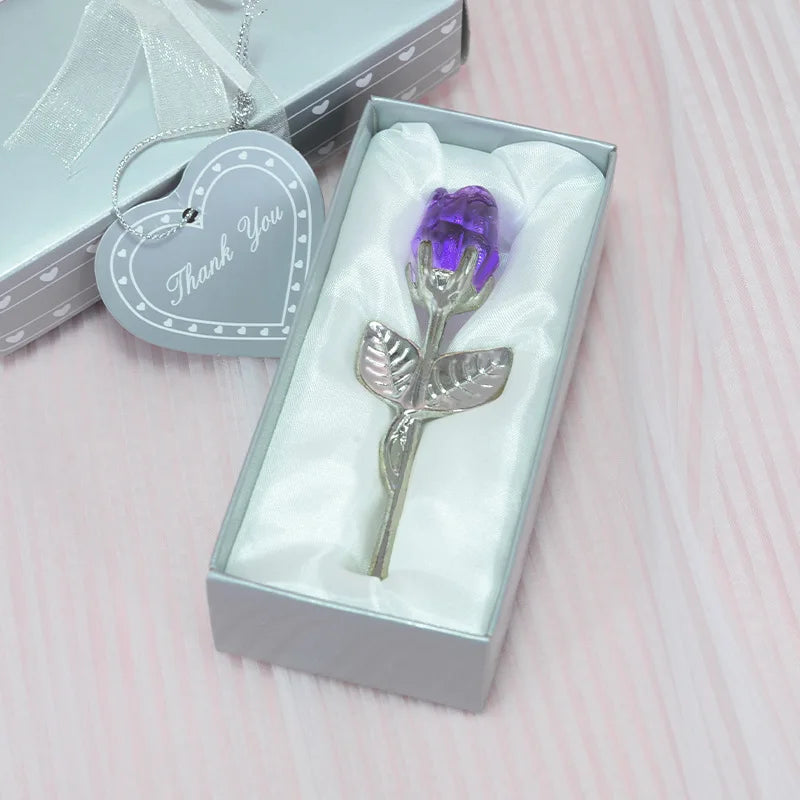 Kristallen Glazen Roos 10 Kleuren - Valentijnsdag Kerstmis Cadeau Souvenir Thuis Bruiloft Decoratie