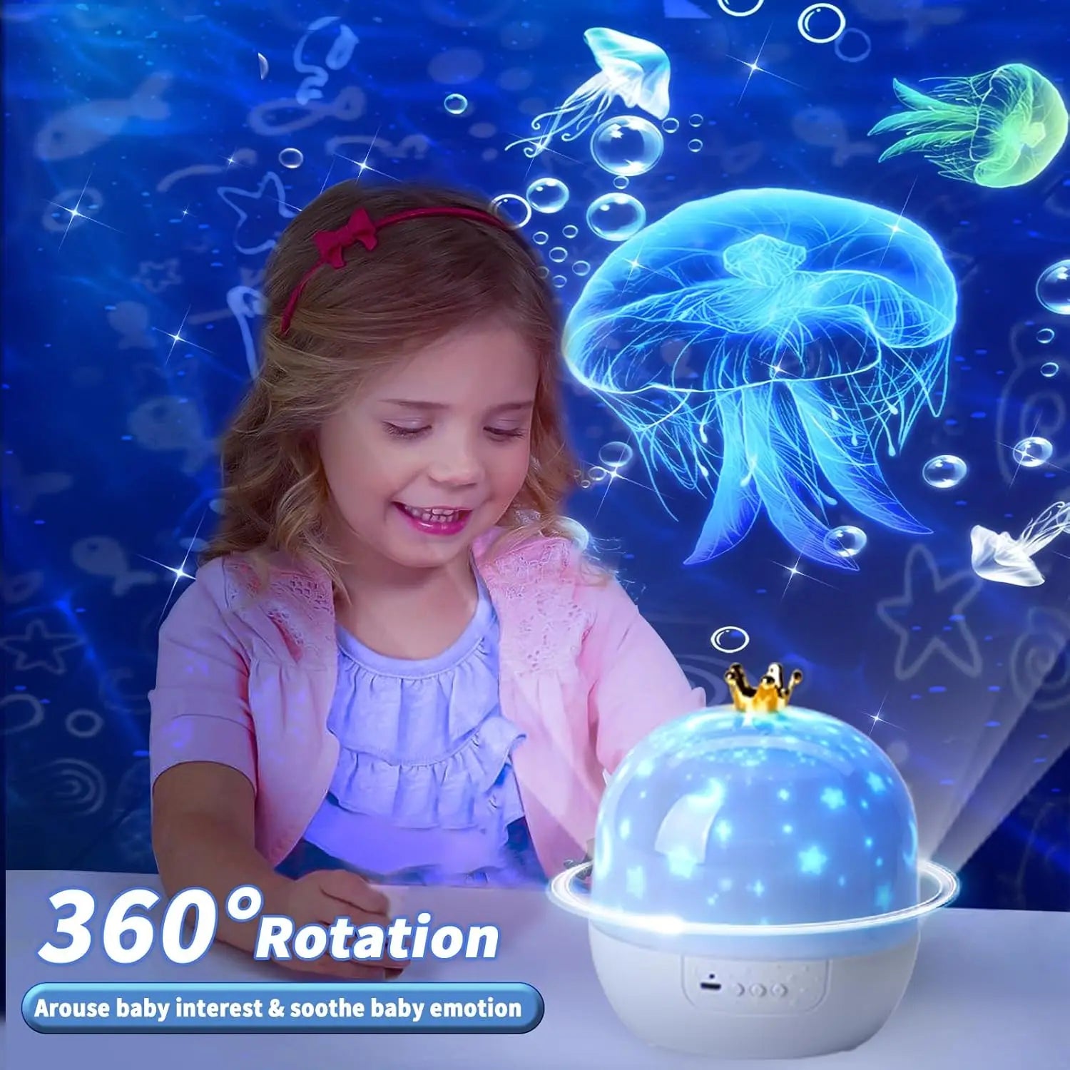 Galaxy Solar System Projector - 360° Roterende Planetarium met 21 Films voor Kinderkamer