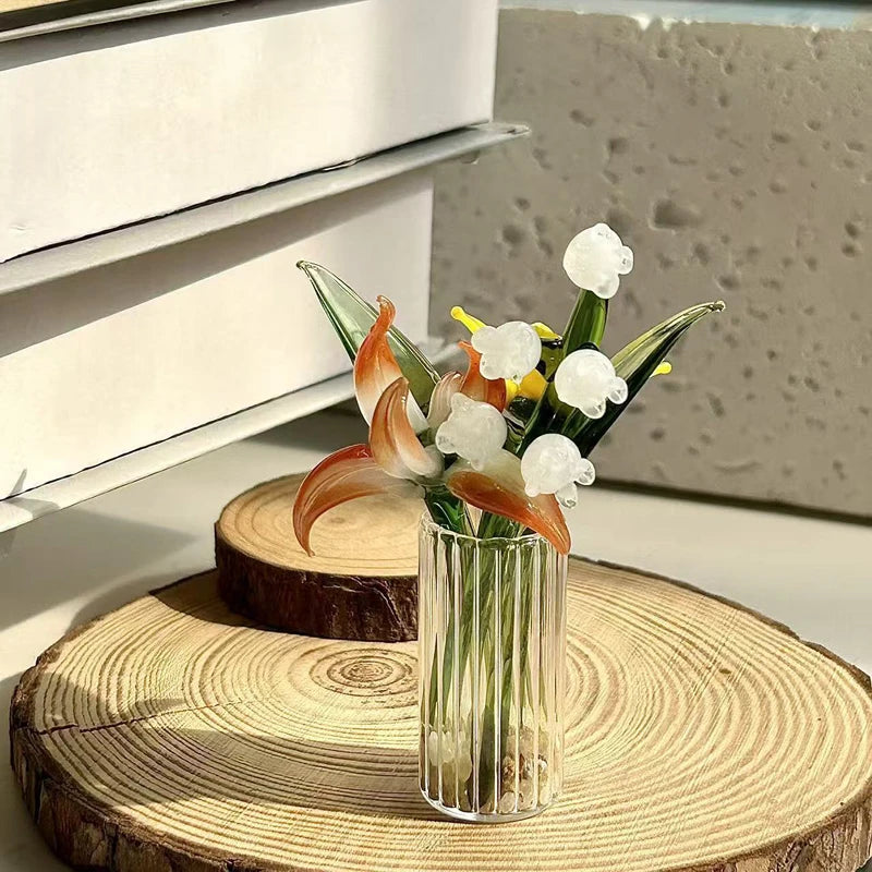 Tulp Glazen Ornament - Gesimuleerde Bloem Boeket Cadeau Healing Series Vriendin Lente Decoratie