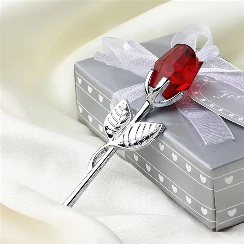 Kristallen Glazen Roos 6 Kleuren - Valentijnsdag Kerstmis Cadeau Souvenir Thuis Bruiloft Decoratie