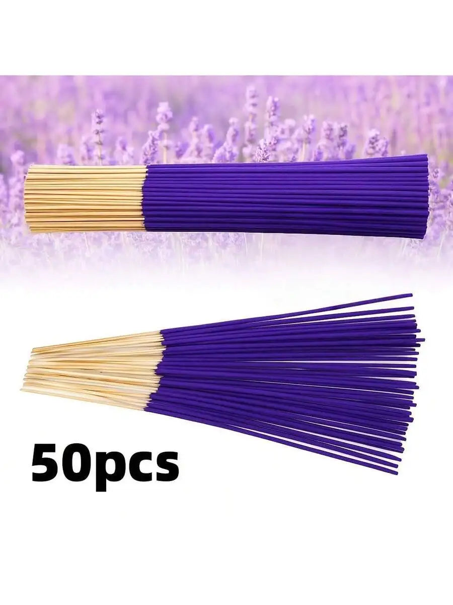50/80pcs lavender incense sticks with long-lasting fragrance, suitable for families, yoga studios, and holiday gifts