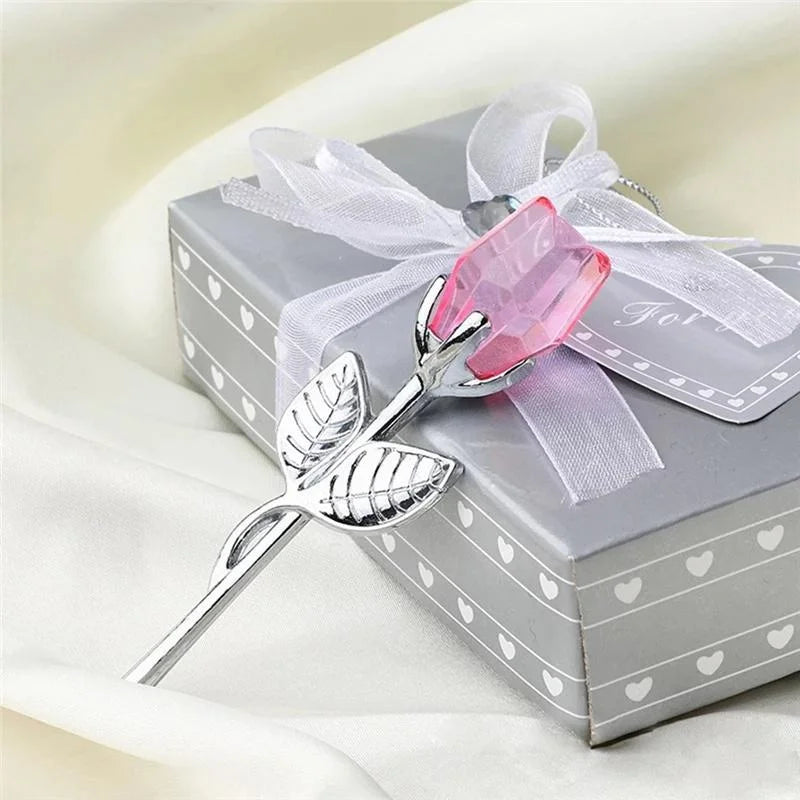 Kristallen Glazen Roos 6 Kleuren - Valentijnsdag Kerstmis Cadeau Souvenir Thuis Bruiloft Decoratie