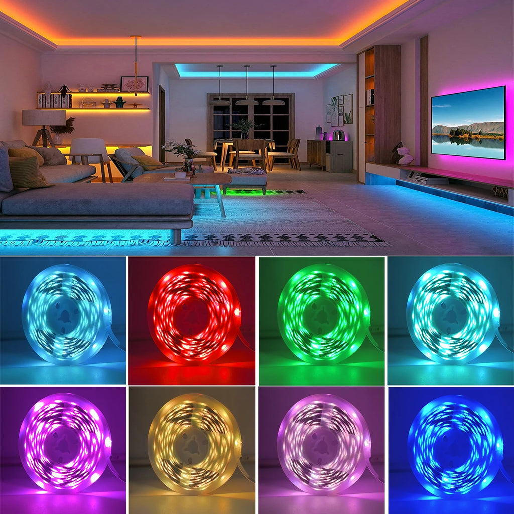 RGB LED Strip Verlichting 5m 10m 20m 30m - App Bediening Flexibele LED Tape voor Kamer Slaapkamer Decoratie