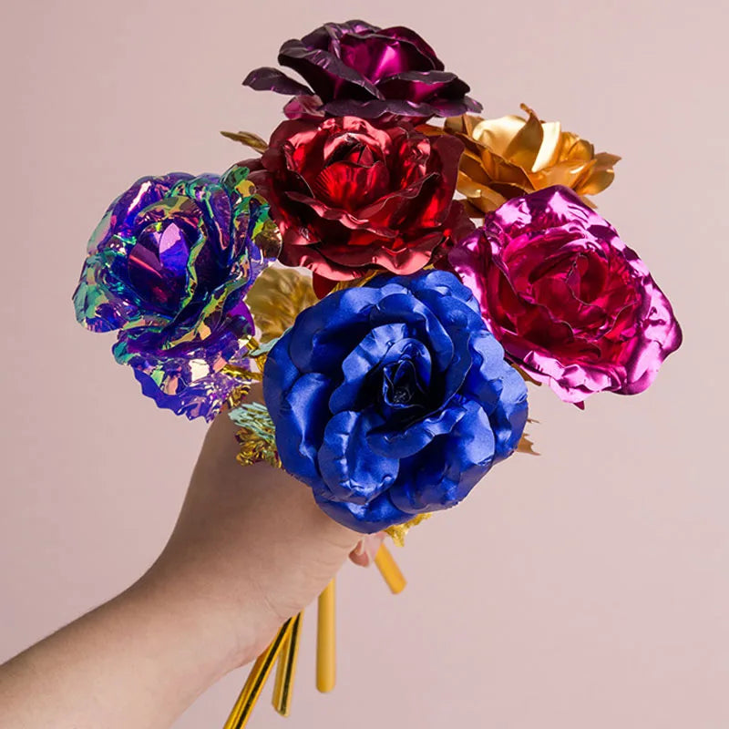 Kunstmatige 24k Vergulde Roos met Love Holder Doos - Cadeau voor Moederdag Valentijnsdag Verjaardag Jubileum