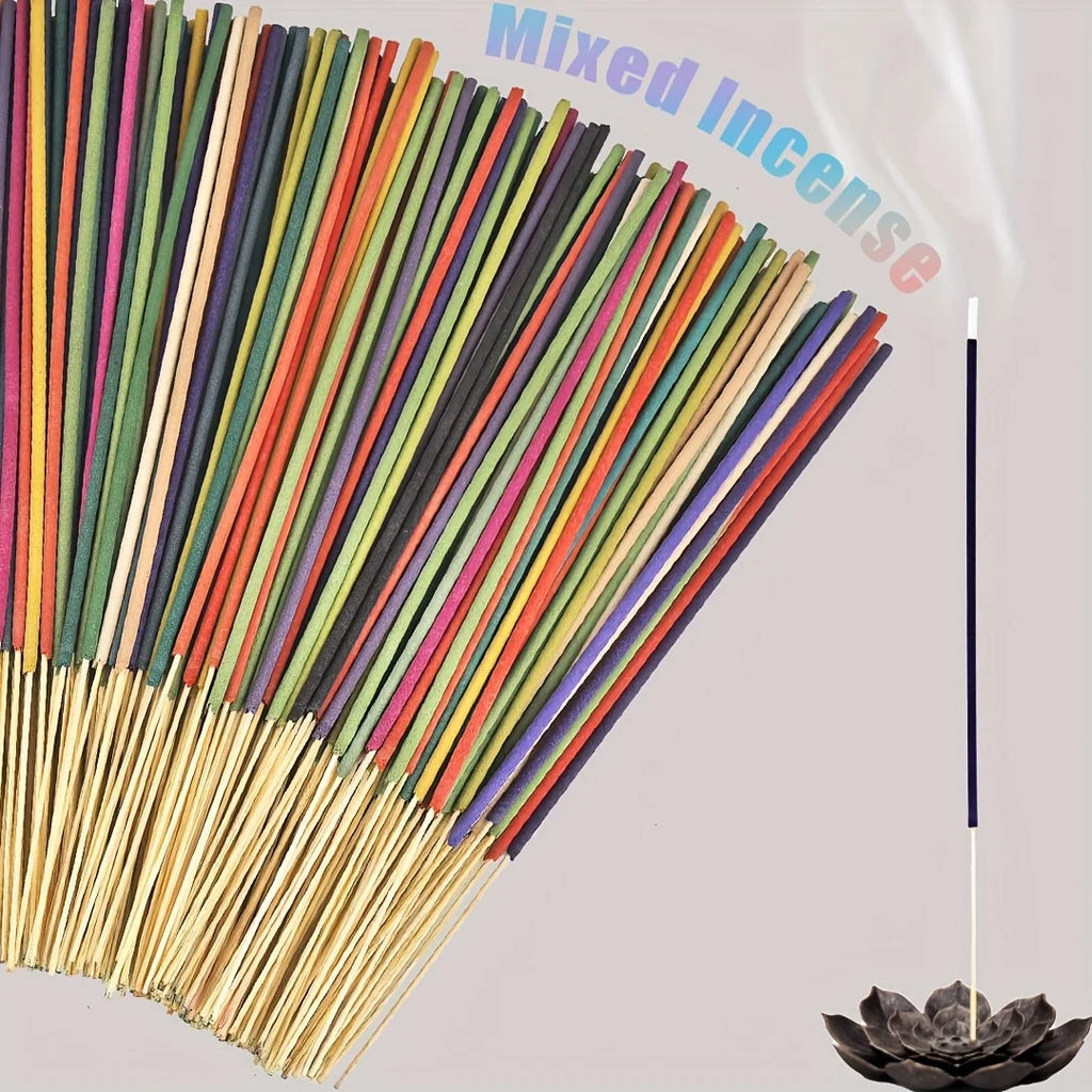 16 color multi flavor premium bamboo incense stick - long-lasting aroma, safe and non irritating, perfect for fishing, terrace t