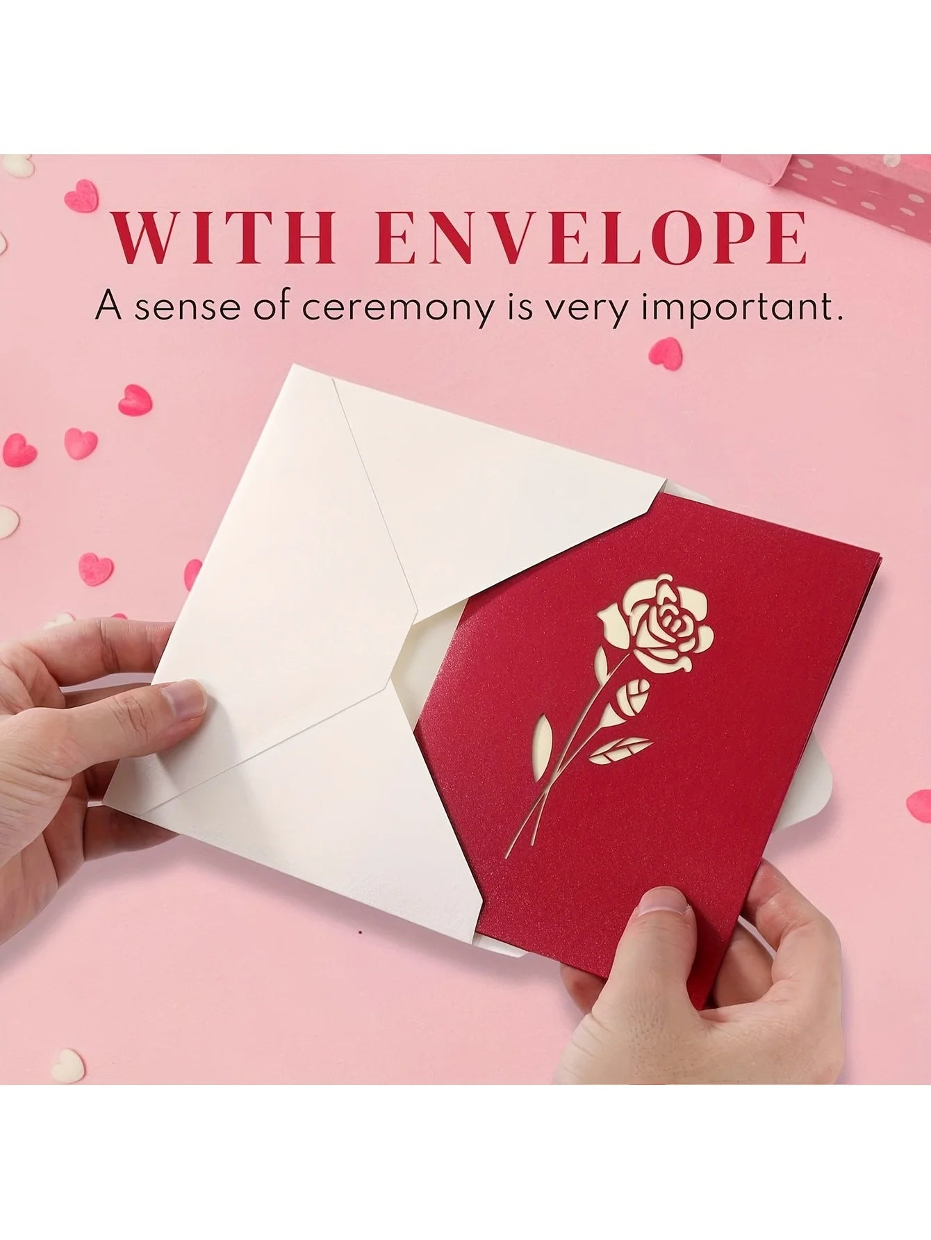 3D Pop-Up Verjaardagskaart met Roos - Perfect voor Jubileum Moederdag Bruiloft met Envelop
