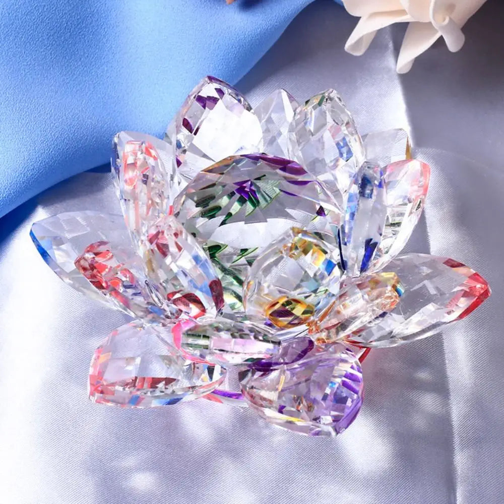 Feng Shui Kwarts Kristal Lotus Bloem - Glazen Presse-Papier Ornament Figuur Thuis Bruiloft Party Decoratie Cadeau