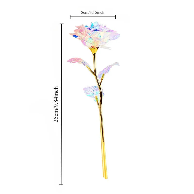 Regenboog Kristallen Bloem - Kleurrijke Kunstmatige Bloemen Cadeau voor Moederdag Thanksgiving Valentijnsdag Verjaardag